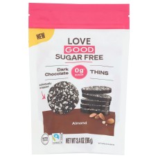 LOVE GOOD FATS: Dark Chocolate Thins Almond, 96 gm