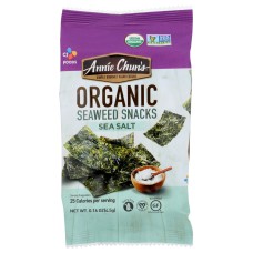ANNIE CHUNS: Seaweed Snack Sea Salt Mini, 0.16 oz