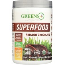 GREENS PLUS: Organic Superfood Amazon Chocolate, 8.5 oz