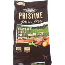 CASTOR & POLLUX: Pristine Grain Free Grass-Fed Beef & Sweet Potato Recipe With Raw Bites, 4 lb