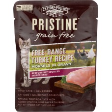 CASTOR & POLLUX: Cat Food Can Pristine Grain Free Turkey Morsel, 3 oz