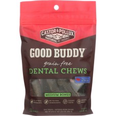 CASTOR & POLLUX: Dog Treat Good Buddy Dental Bones Medium, 10.8 oz