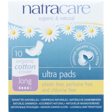 NATRACARE: Natural Pads Ultra Long with Wings, 10 pads