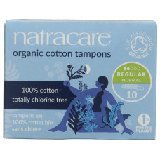 NATRACARE: Regular Non-Applicator Organic Cotton Tampons, 10 pc NATRACARE: Regular Non-Applicator Organic Cotton Tampons, 10 pc