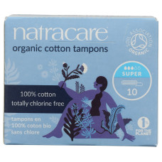 NATRACARE: Super Non-Applicator Organic Cotton Tampons, 10 pc NATRACARE: Super Non-Applicator Organic Cotton Tampons, 10 pc