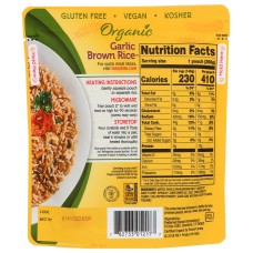 TASTY BITE: Roasted Garlic Brown Rice, 8.8 oz