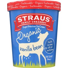 STRAUS: Organic Vanilla Bean Ice Cream, 1 quart
