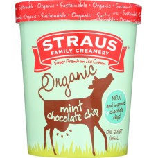 STRAUS: Ice Cream Mint Chocolate Chip, 1 quart