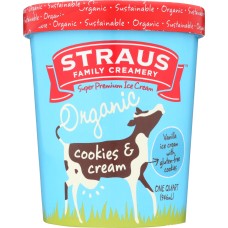 STRAUS: Cookies And Cream Ice Cream, 32 oz