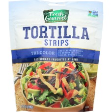 FRESH GOURMET: Tortilla Strips Tri Color, 3.5 Oz