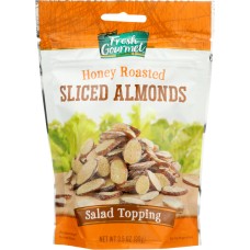 FRESHGOURMET: Sliced Almonds Honey Roasted, 3.5 oz