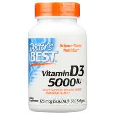 DOCTORS BEST: Vitamin D3 5000Iu, 360 sg