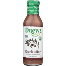 DREW'S: All Natural Dressing & Quick Marinade Greek Olive, 12 oz