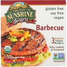 SUNSHINE BURGER: Organic Barbecue Veggie Burger, 8 oz