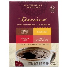 TEECCINO: Roasted Herbal Tea Sampler, 12 bg