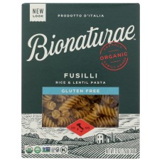 BIONATURAE: Organic Gluten Free Rice Lentil Fusili, 12 oz
