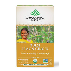 ORGANIC INDIA: Tulsi Lemon Ginger Tea, 18 Tea Bags, 1.27 oz