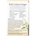 ORGANIC INDIA: Tulsi Lemon Ginger Tea, 18 Tea Bags, 1.27 oz