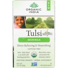 ORGANIC INDIA: Tea Tulsi Moringa, 18 bg