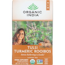 ORGANIC INDIA: Turmeric Rooibos Infusion Tea, 18 bg