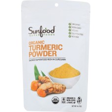 SUNFOOD SUPERFOODS: Organic Turmeric Powder, 4oz