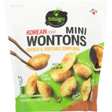 BIBIGO: Korean Style Mini Wontons Chicken and Vegetable Dumplings, 24 oz