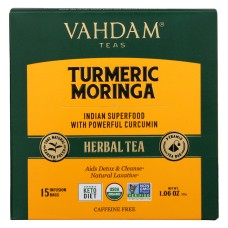 VAHDAM TEAS: Turmeric Moringa Herbal Tea, 1.06 oz