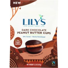 LILYS SWEETS: Dark Chocolate Style Peanut Butter Cups, 3.2 oz