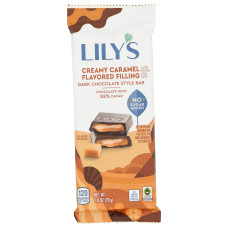 LILYS SWEETS: Creamy Caramel Filled Dark Chocolate Style Bar, 2.8 oz LILYS SWEETS: Creamy Caramel Filled Dark Chocolate Style Bar, 2.8 oz