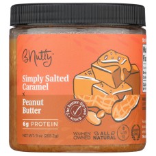 B NUTTY: Simply Salted Caramel Peanut Butter, 9 oz
