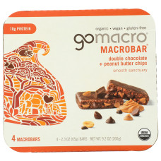 GOMACRO: Bar Double Chocolate Peanut Butter Chip 4Ct, 9.2 oz