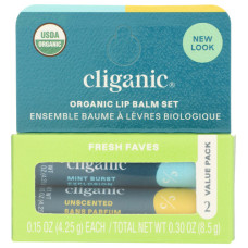 CLIGANIC: Organic Lip Balm Set Fresh Faves, 2 ea