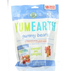 YUMEARTH ORGANICS: Gummy Bears 10 Snack Packs, 7 oz