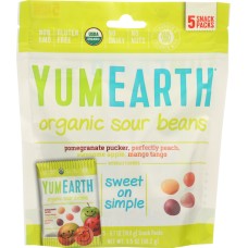 YUMEARTH: Naturals Sour Beans 5 Snack Packs, 3.5 oz