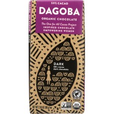 DAGOBA: Organic Chocolate Dark Chocolate Bar, 2.83 oz