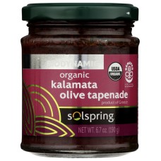 SOLSPRING: Biodynamic Organic Kalamata Olives and Tapenade, 6.7 oz