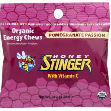 HONEY STINGER: Organic Energy Chews Pomegranate Passion, 1.8 Oz