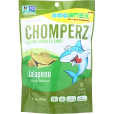 SEA SNAX: Chip Seaweed Chomperz Jalapeno, 1 oz