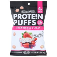 SHREWD FOOD: Protein Puffs Strawberries and Cream, 2.25 oz