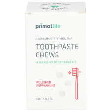 PRIMAL LIFE ORGANICS: Peppermint Toothpaste Chews, 60 tb PRIMAL LIFE ORGANICS: Peppermint Toothpaste Chews, 60 tb