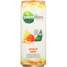 COCO LIBRE: Sparkling Coconut Water Peach Pear, 11 fl oz
