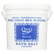 ONE WITH NATURE: Dead Sea Mineral Bath Salts Fragrance Free, 5 lb
