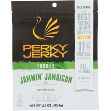 PERKY JERKY: Jerky Turkey Jamaican Style, 2.2 oz