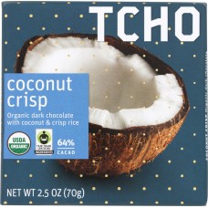 TCHO: Chocolate Bar Dark Coconut Crisp Organic, 2.5 oz