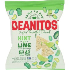 BEANITOS: Lime White Bean Chips, 1 oz