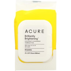 ACURE: Brilliantly Brightening Coconut Cleansing Towelettes, 30 Towelettes