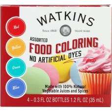 WATKINS: Food Coloring Assorted 4pk, 1.2 fo