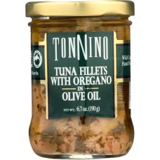 TONNINO: Tuna Fillets with Oregano in Olive Oil Fad Free, 6.7 oz