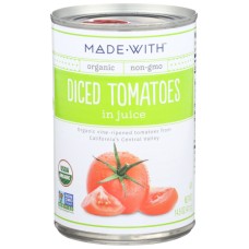 MADE WITH: Tomatoes Diced Org, 14.5 oz
