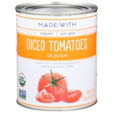 MADE WITH: Tomatoes Diced Org, 28 oz